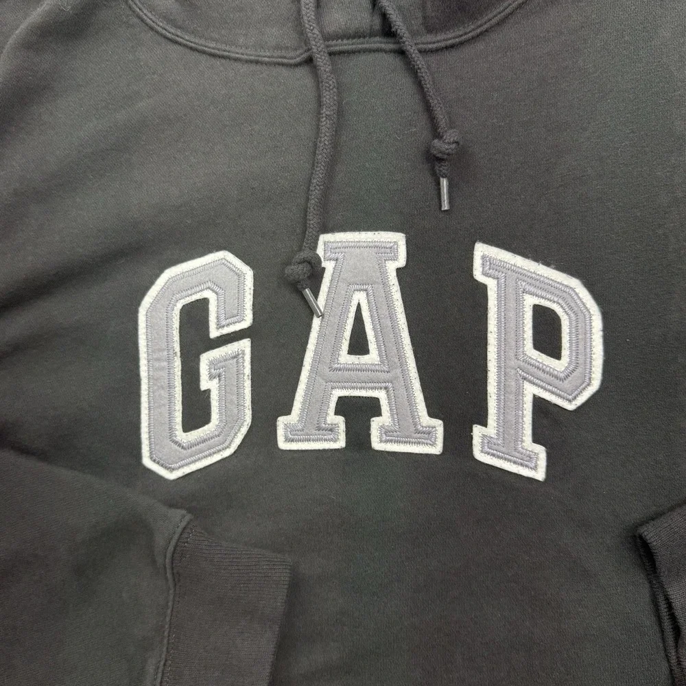 Gap Hoodie Mens‎ Sz Large Black Big Logo Spellout Pullover